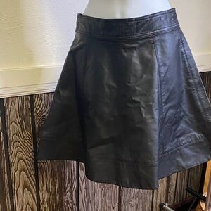 bebe Charcoal A-Line Leather Skirt